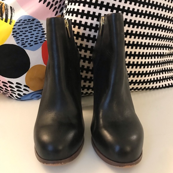 Vince Camuto Black Leather High Heel Booties - Picture 2 of 6